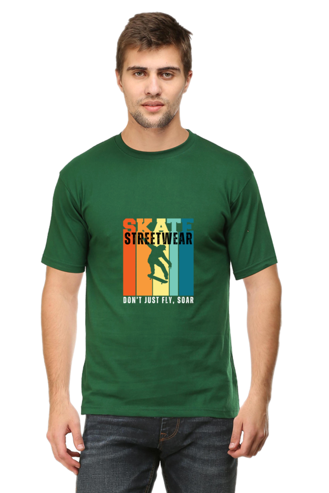 Skateboarding Unisex Cotton Round Neck T-shirt