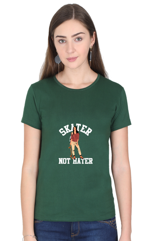 Women  Skateboard Half Sleeve T-Shirt -  Hater