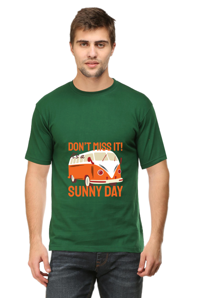 Men's Round Neck Summer T-Shirt - Sunny Day