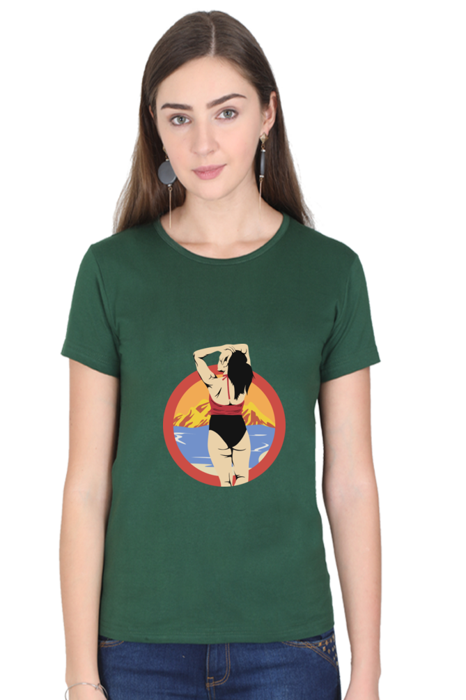 Women’s Round Neck Printed Summer T-Shirts - Girl