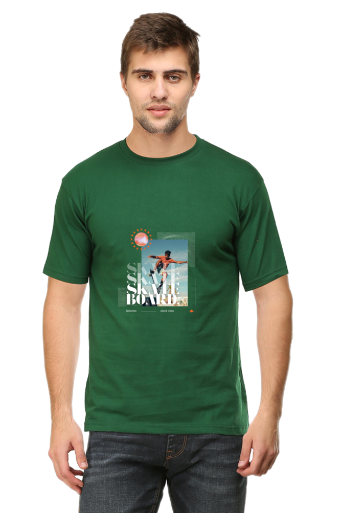 Skateboarding Unisex Cotton Round Neck T-shirt