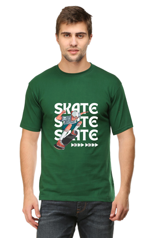 Skateboarding Unisex Cotton Round Neck T-shirt