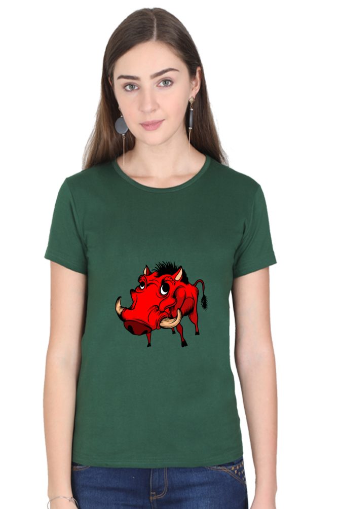 Women’s Round Neck Printed Animal's & Monster's T-Shirts -  monster rino