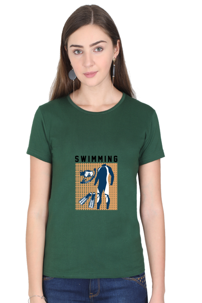 Women  Swimming Half Sleeve T-Shirt - Swimming