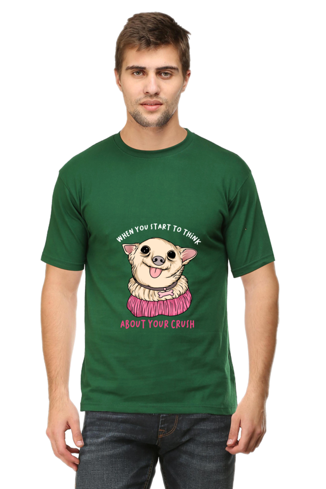 Men's Funny & Queen SVG Round Neck T-Shirt - crush