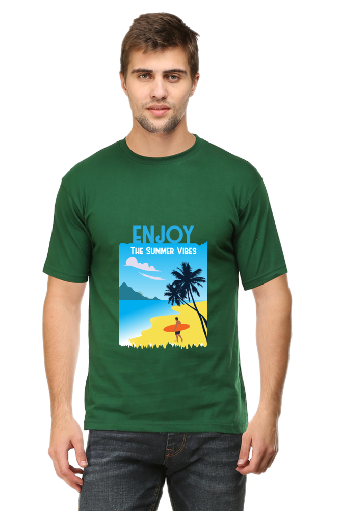 Men's Round Neck Summer T-Shirt - Vibe