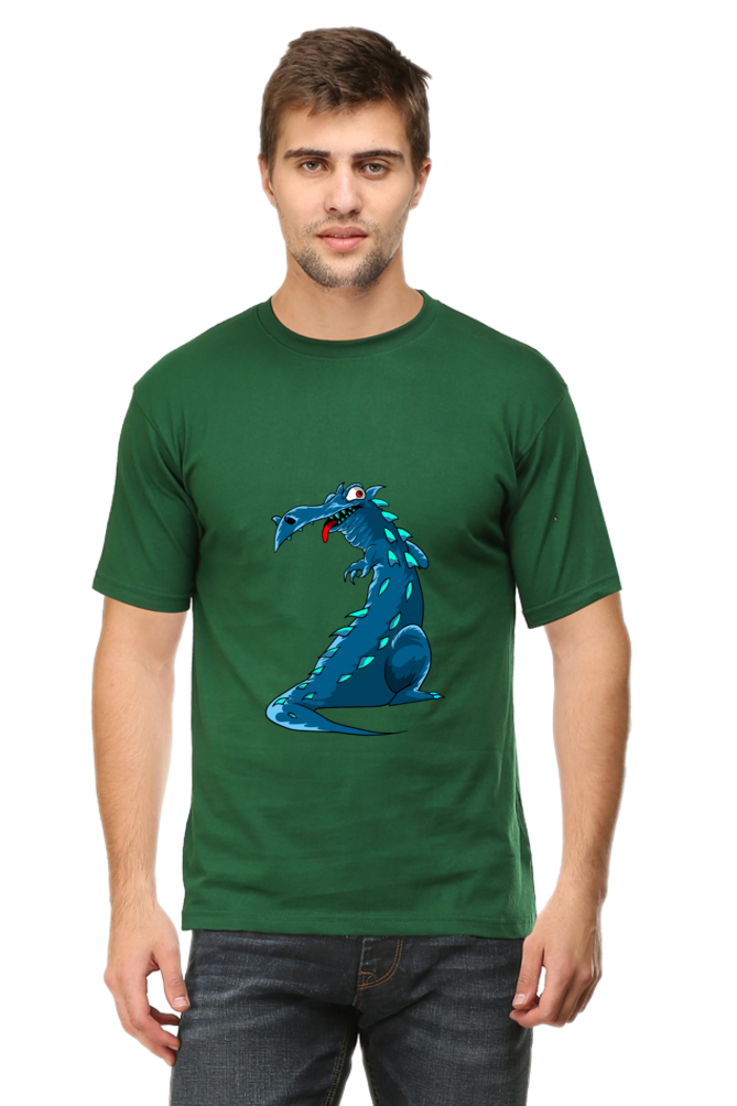 Men's Animal's & Monster's Cotton Round Neck T-Shirt - dinosaur