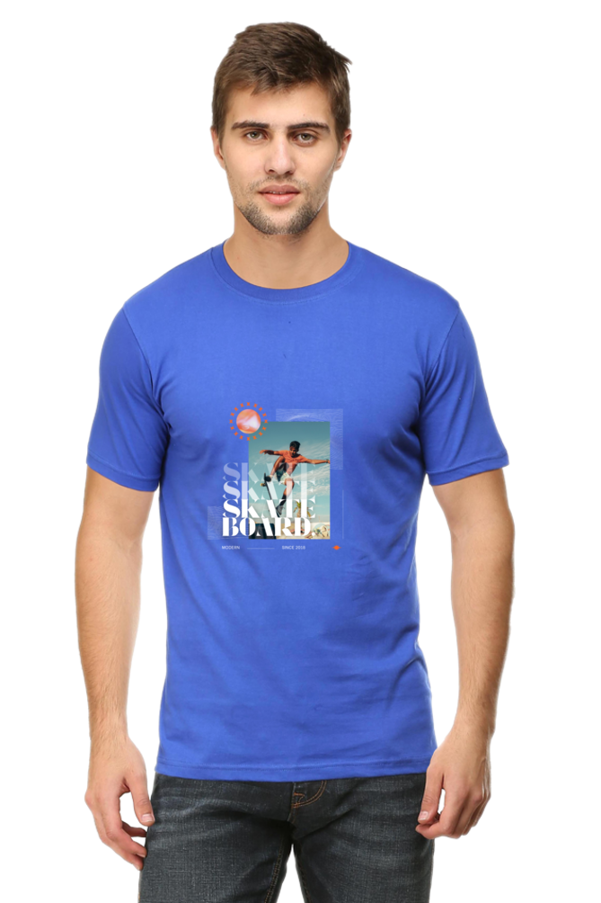 Skateboarding Unisex Cotton Round Neck T-shirt