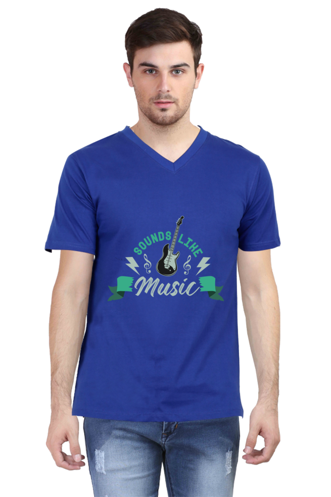 Men's V Neck T-Shirt - Sounds Like Music