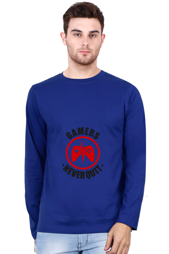 Men’s  Gamer Full Sleeve - T Shirt - Never Quit