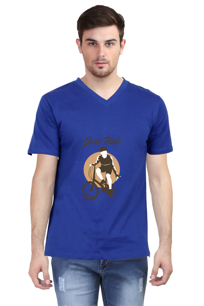 Men's BMX V Neck T-Shirt - just ride