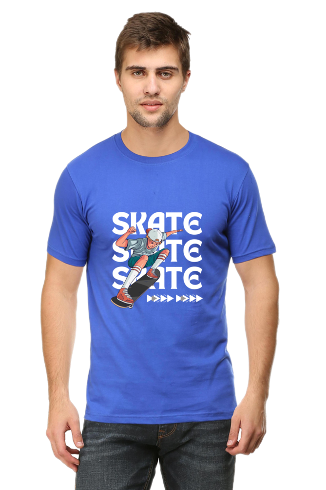 Skateboarding Unisex Cotton Round Neck T-shirt