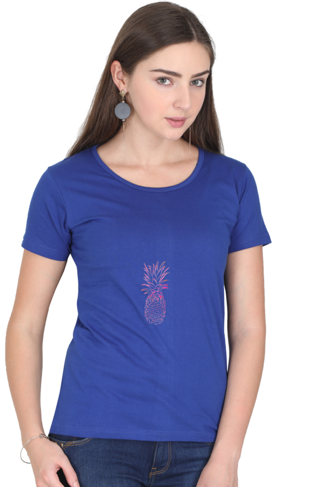 Women’s Round Neck Printed Minimalistic T-Shirts -  Fruit