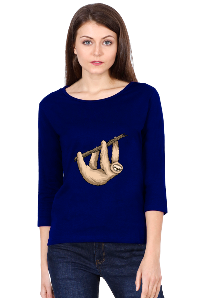 Women Sloth Full Sleeve T-Shirt - hungry