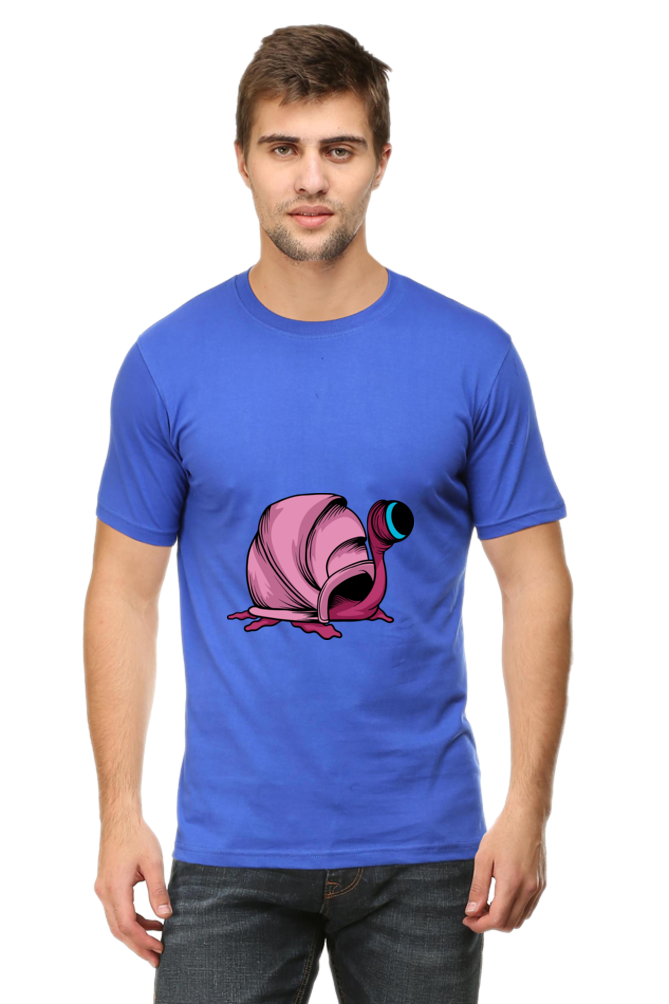Men's Animal's & Monster's Cotton Round Neck T-Shirt - monster snail