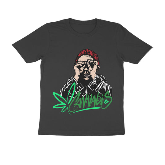 Round Neck Half-Sleeves - Cannabis T-Shirt