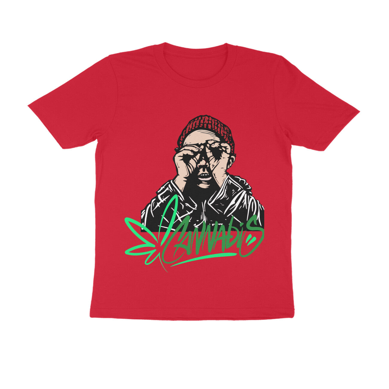 Round Neck Half-Sleeves - Cannabis T-Shirt