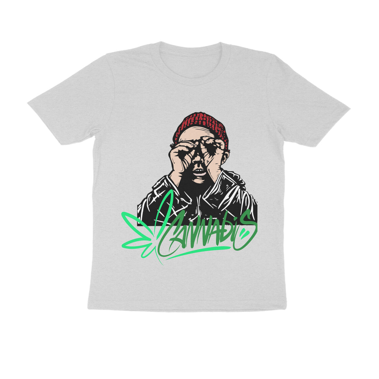 Round Neck Half-Sleeves - Cannabis T-Shirt