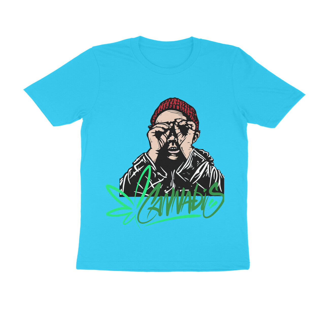 Round Neck Half-Sleeves - Cannabis T-Shirt