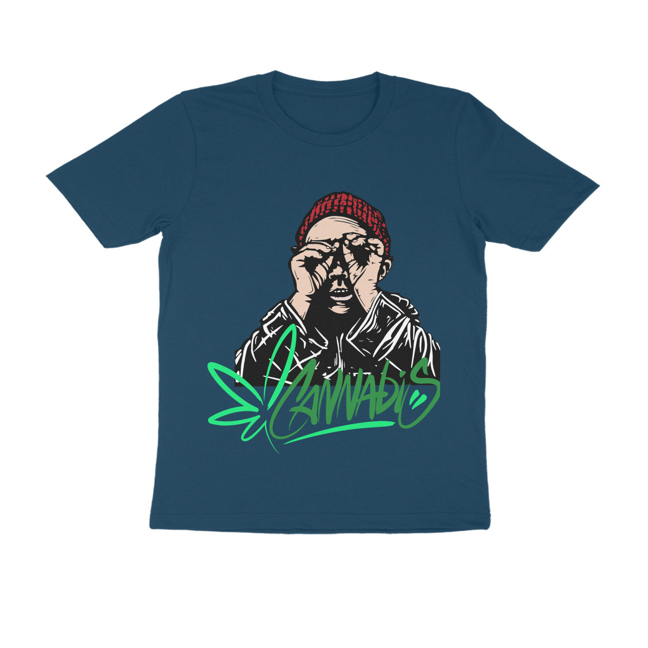 Round Neck Half-Sleeves - Cannabis T-Shirt