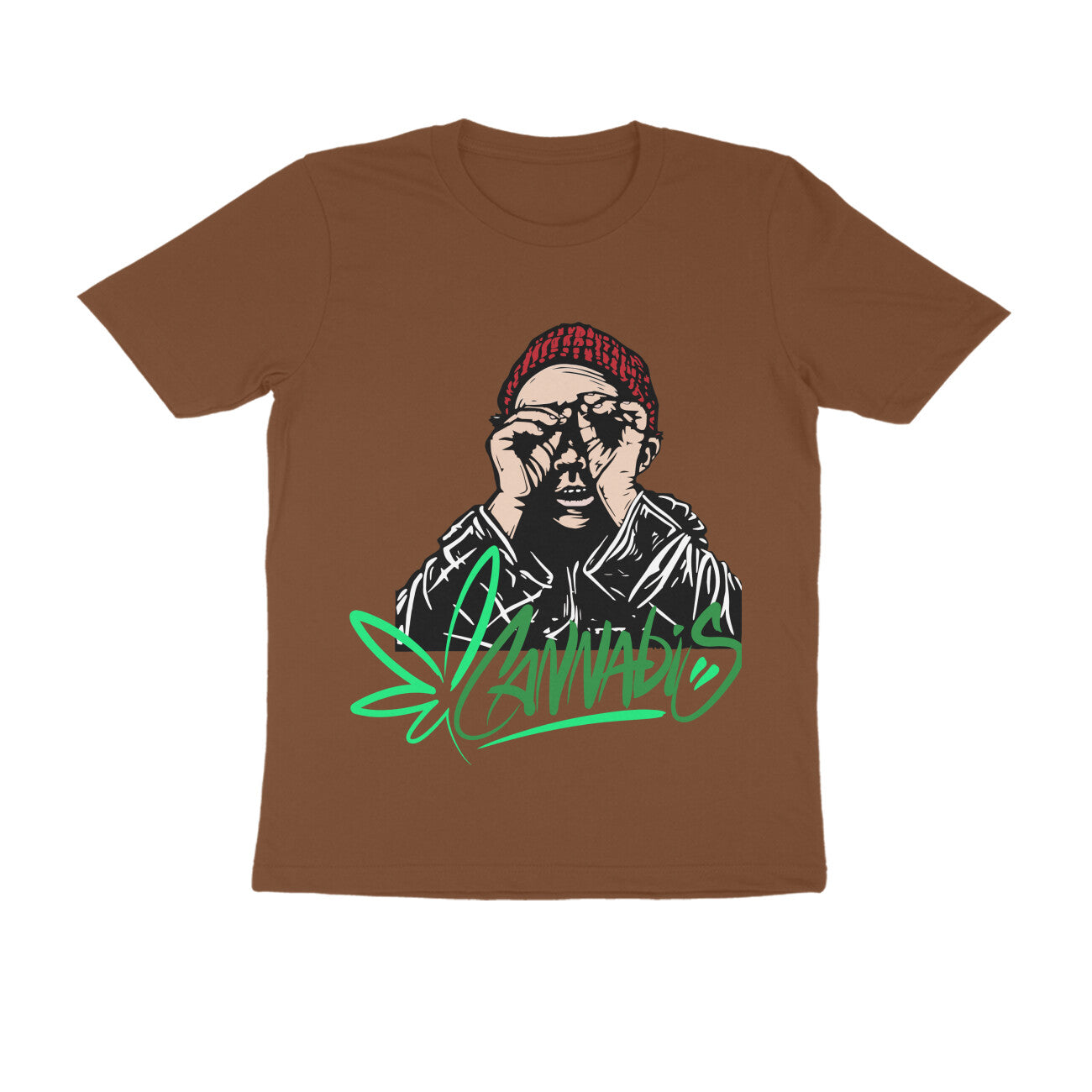 Round Neck Half-Sleeves - Cannabis T-Shirt