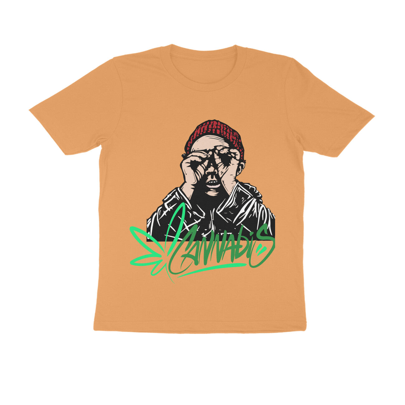 Round Neck Half-Sleeves - Cannabis T-Shirt