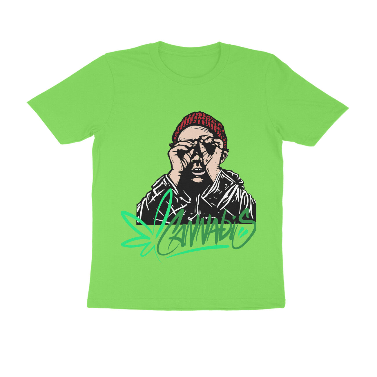 Round Neck Half-Sleeves - Cannabis T-Shirt