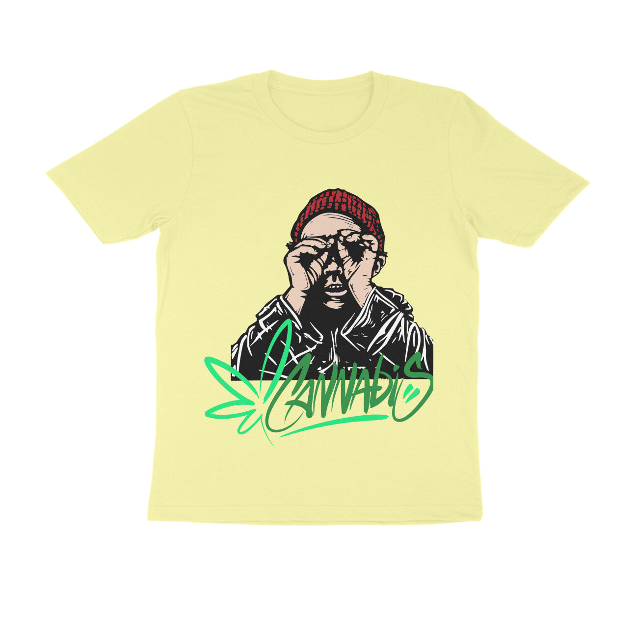 Round Neck Half-Sleeves - Cannabis T-Shirt