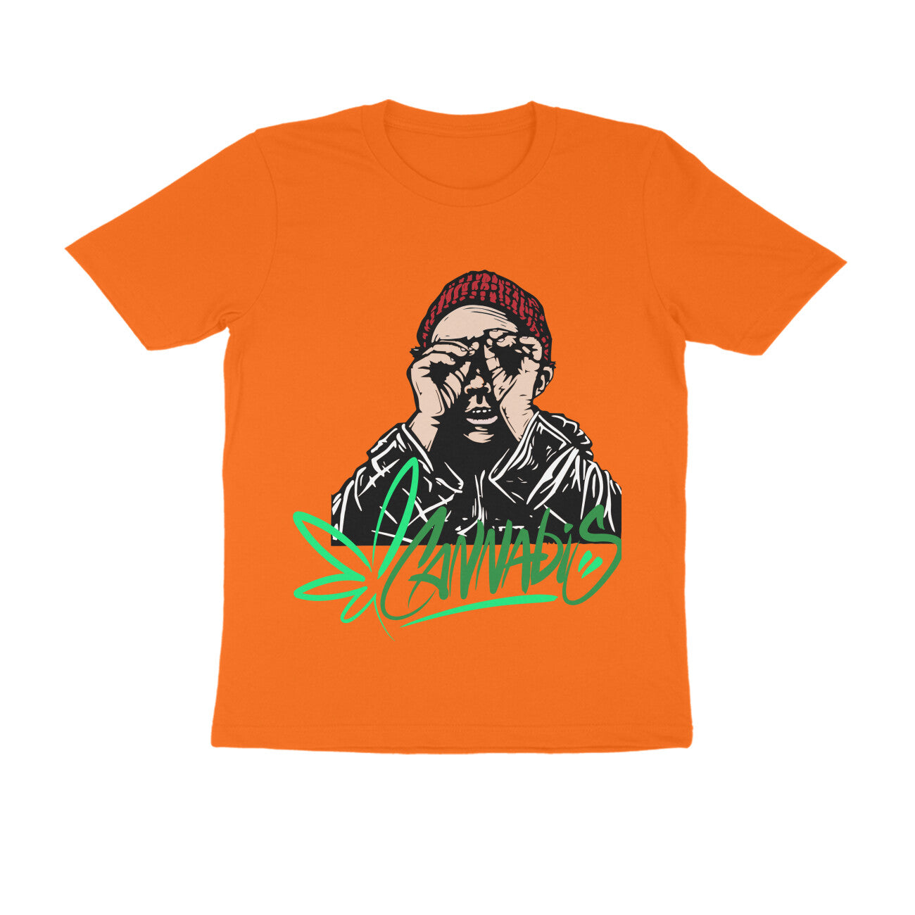 Round Neck Half-Sleeves - Cannabis T-Shirt