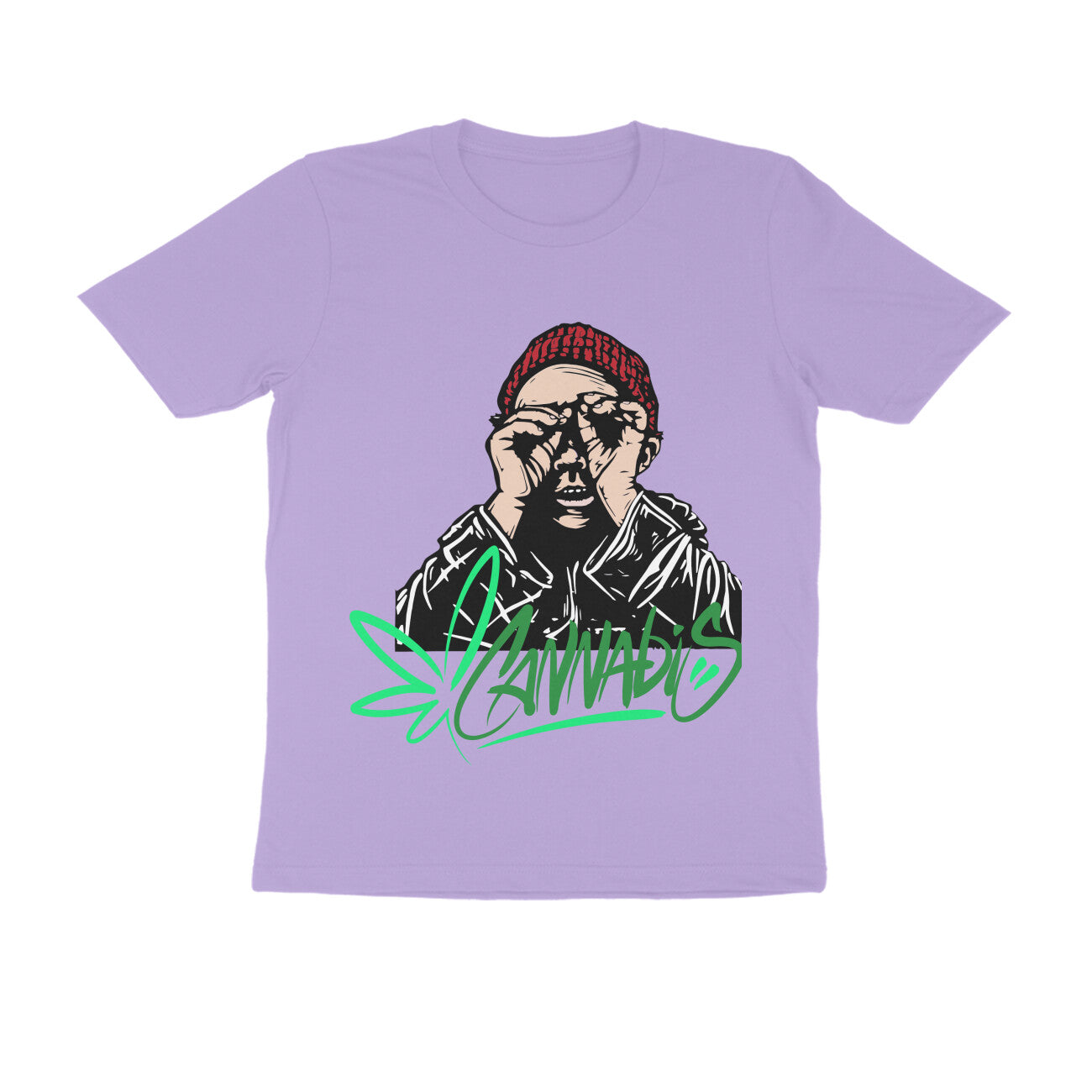 Round Neck Half-Sleeves - Cannabis T-Shirt