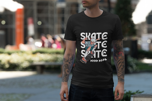 Skateboarding Unisex Cotton Round Neck T-shirt