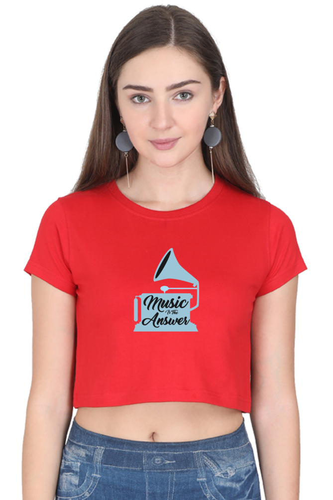 Women's Music Crop Top - Answer