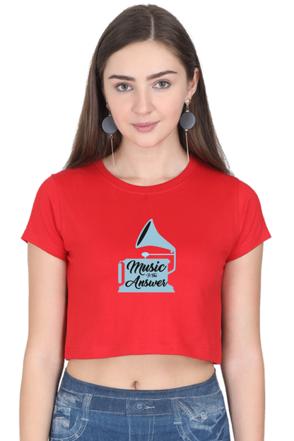 Women's Music Crop Top - Answer