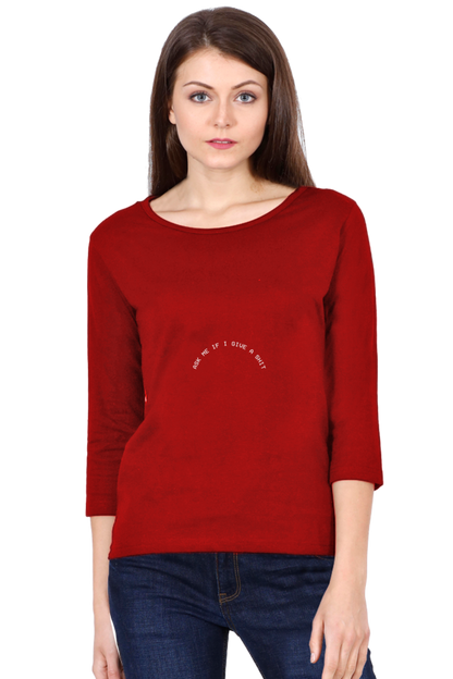 Women’s Full Sleeves Minimalistic T-Shirts - Ask Me