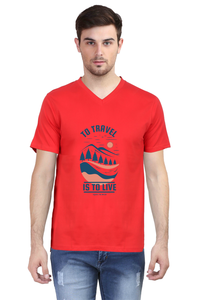 Men's Adventure V Neck T-Shirt - travel