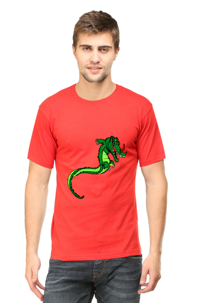 Men's Animal's & Monster's Cotton Round Neck T-Shirt - dragon