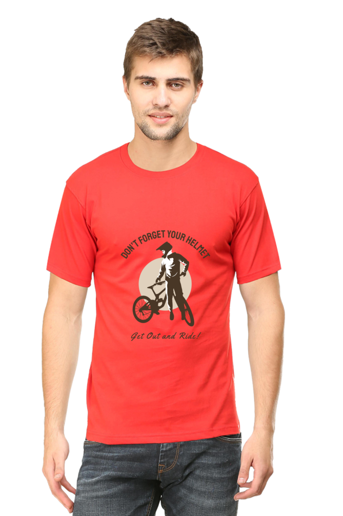 Men's Rider Cotton Round Neck T-Shirt - helmet