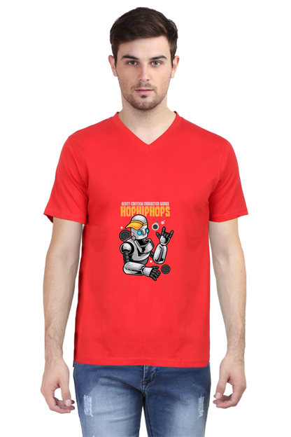 Men's Dance V Neck T-Shirt - robot urban hip-hop