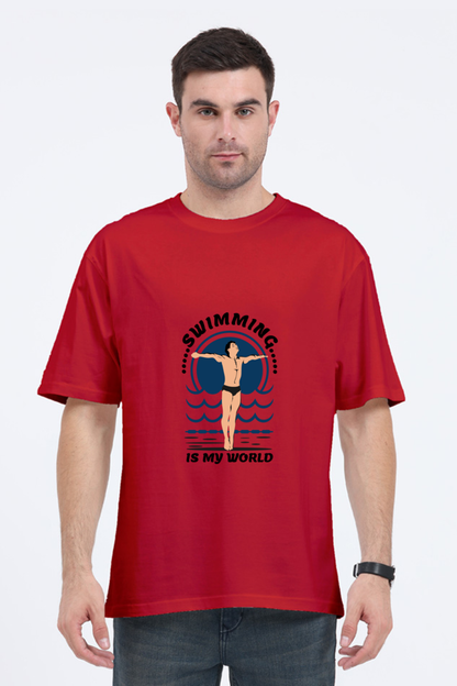 Men Swimming Oversized Classic T Shirt  - My World