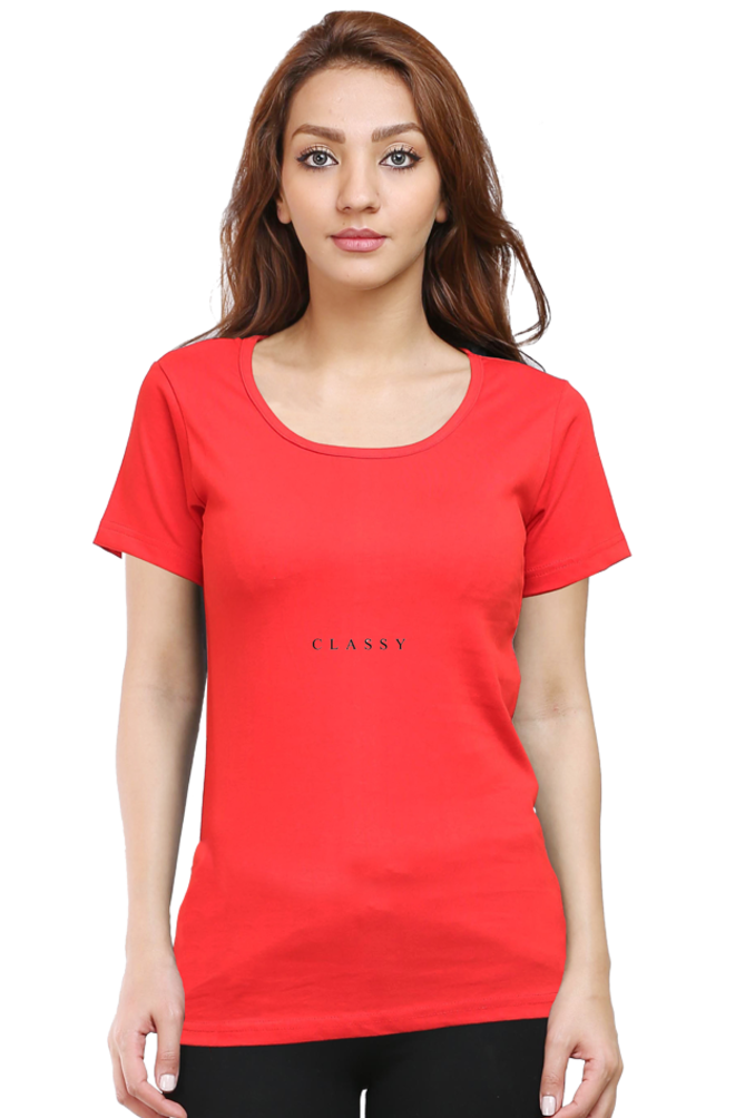 Women’s Round Neck Printed Minimalistic T-Shirts -  Classy