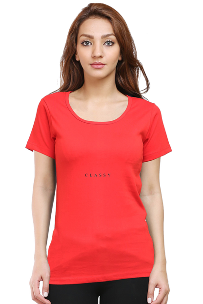 Women’s Round Neck Printed Minimalistic T-Shirts -  Classy
