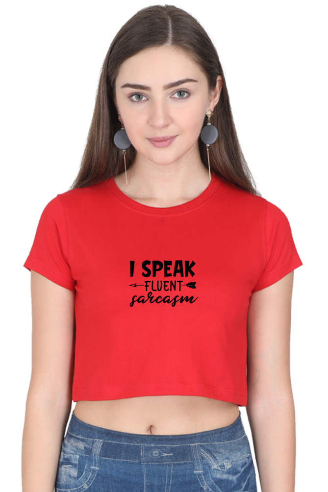 Women Funny & Queen SVG Crop Top - Fluent
