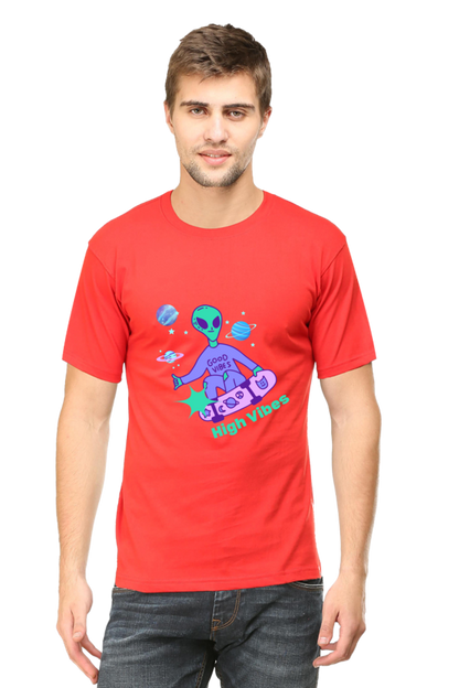 Men's Round Neck T-Shirt - High Vibes