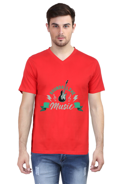 Men's V Neck T-Shirt - Sounds Like Music