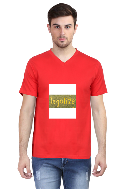 Men's V Neck T-Shirt - Legalize