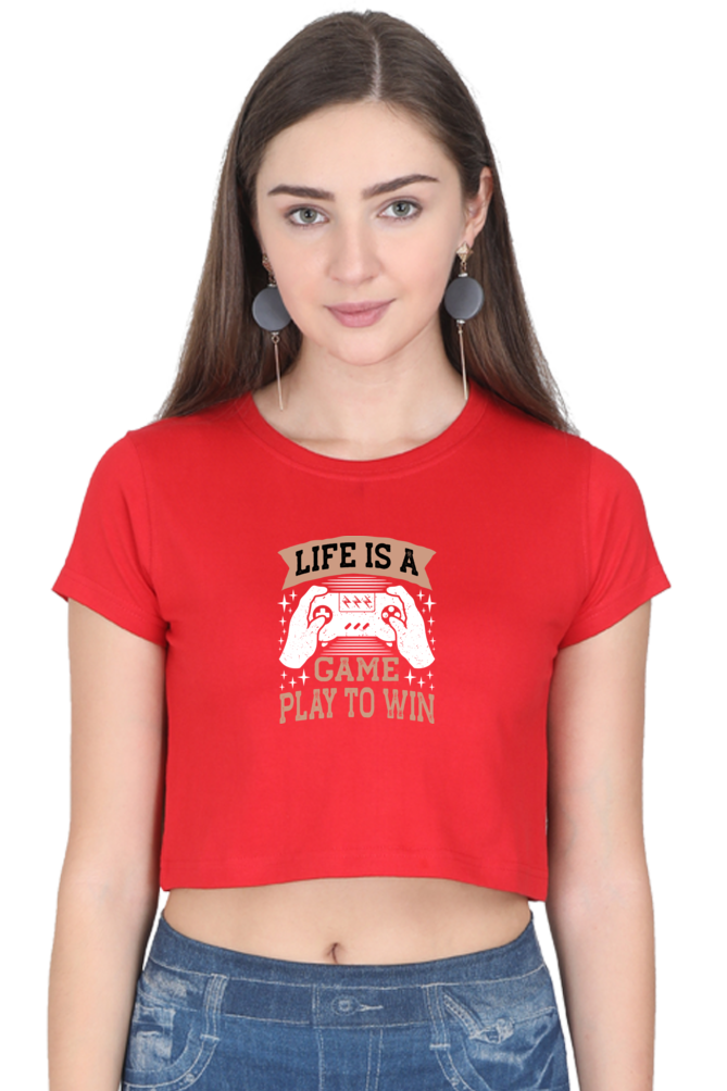Women Gamer Crop Top - Life