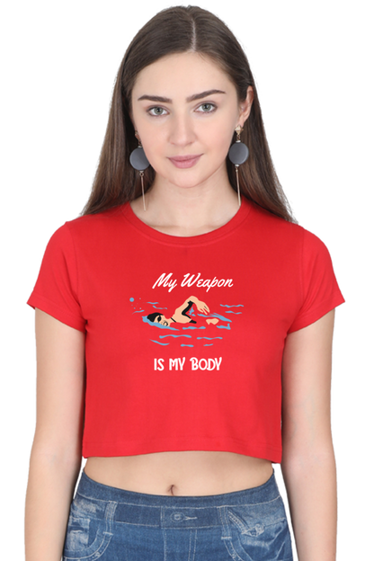 Women's Swimming Crop Top - Weapon
