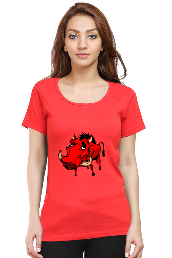Women’s Round Neck Printed Animal's & Monster's T-Shirts -  monster rino