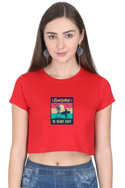 Women's Summer Crop Top - Surf Day