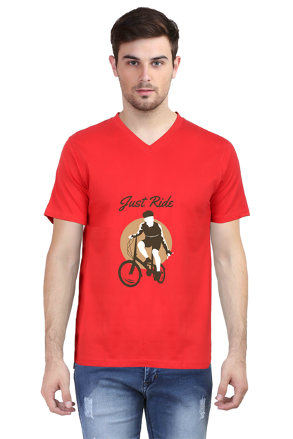 Men's BMX V Neck T-Shirt - just ride